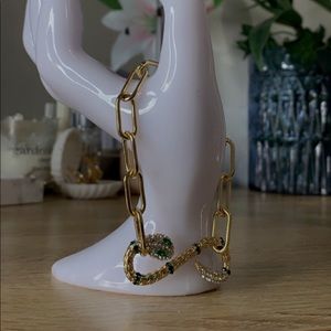 Snake design link chain bracelet